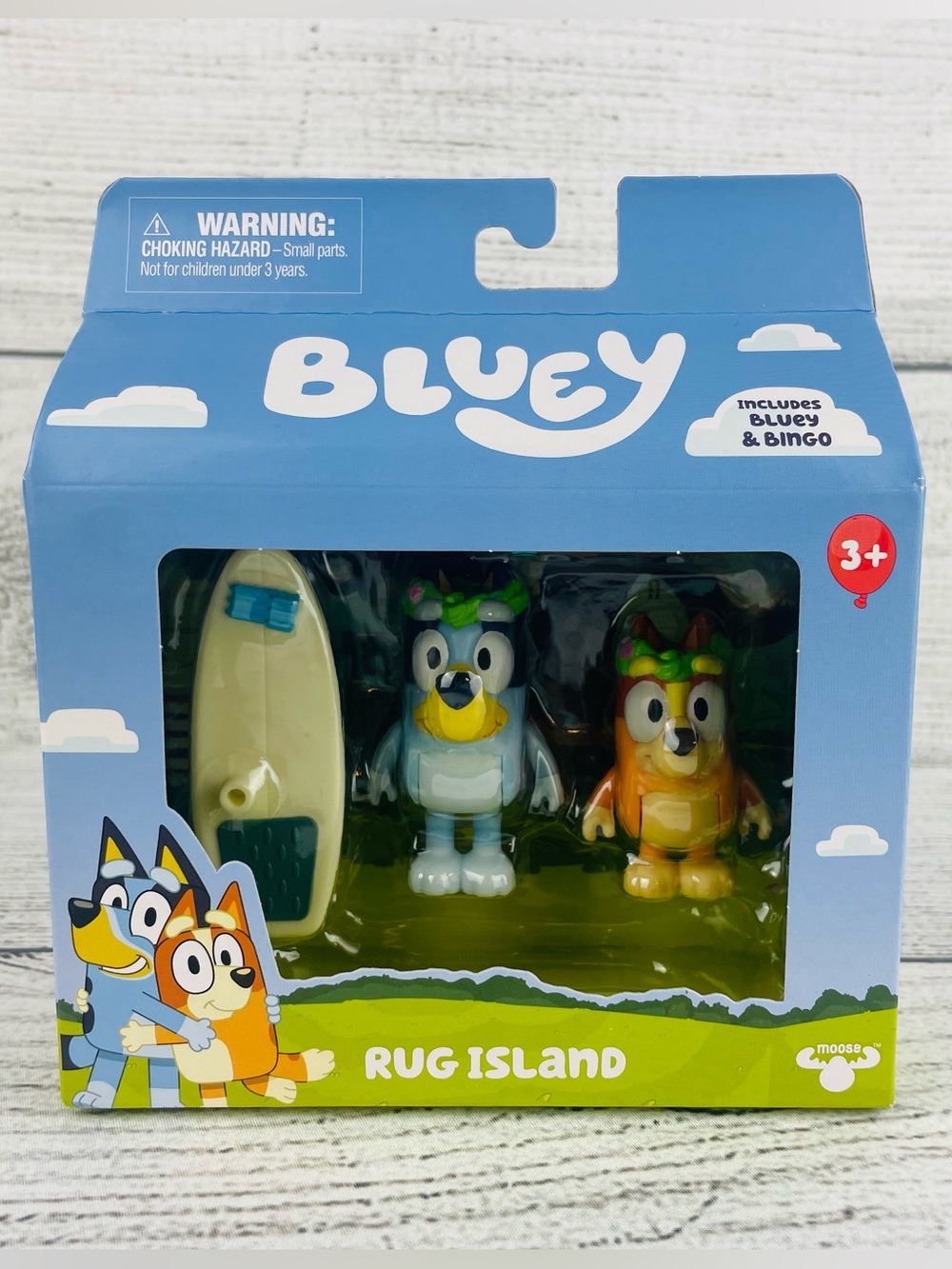 Bluey Rug Island Playset W/ Bluey & Bingo Figures & Paddle Board Accessory NEW